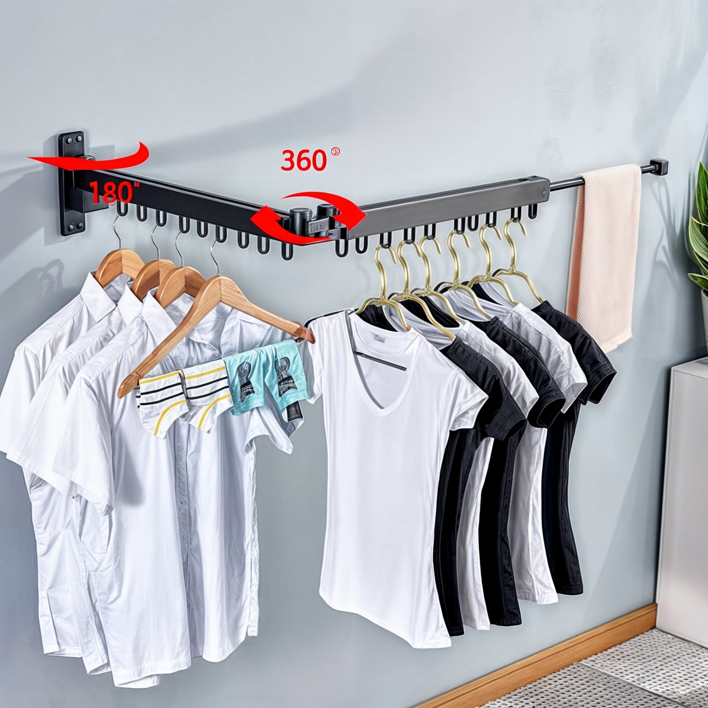 Droogrek Intrekbaar voor Kleding en Handdoeken