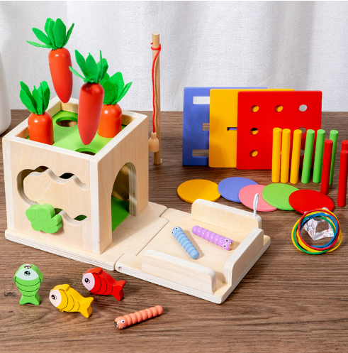 Houten Speelgoed 8-in-1 Montessori vanaf 6 Maanden - Velinix