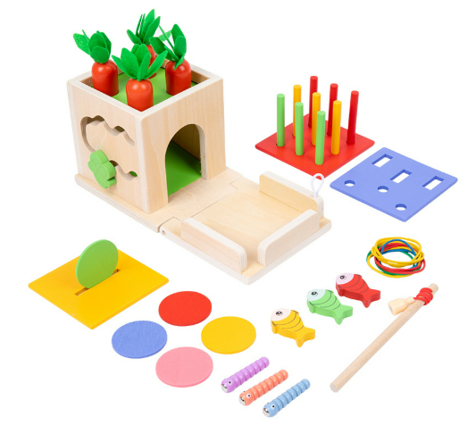 Houten Speelgoed 8-in-1 Montessori vanaf 6 Maanden