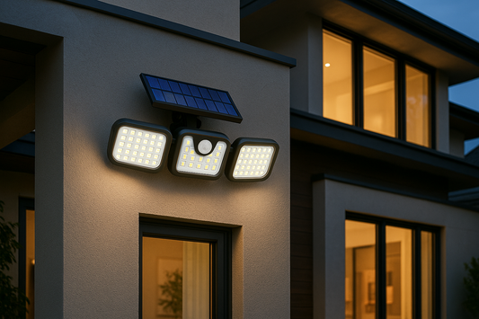 LED Buitenlamp 3-kops met Bewegingssensor Waterdicht - Velinix