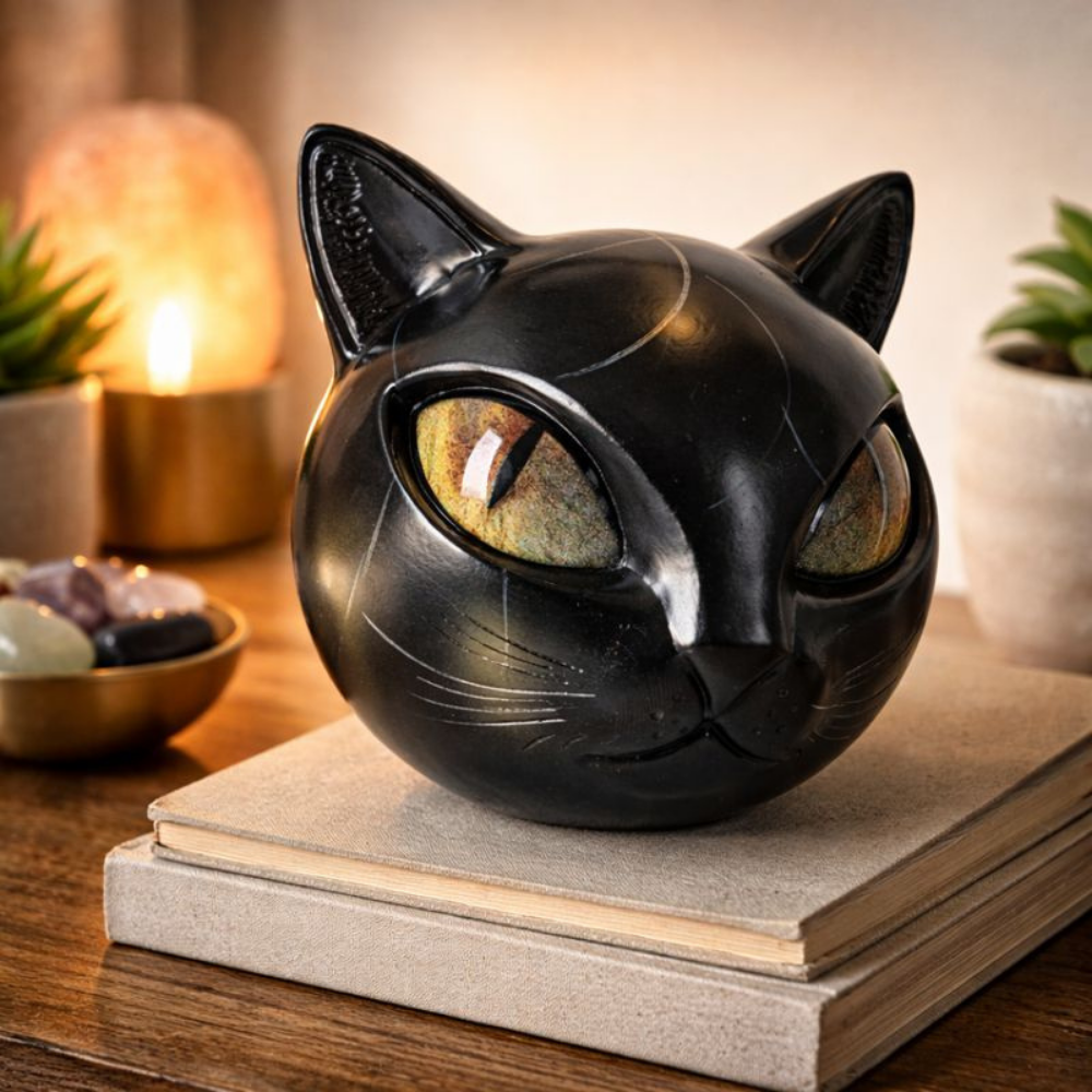 Kattenbeeldje Hars Decoratie Tafel Mystiek Design