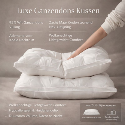 Ganzendons Hoofdkussen Koel en Ondersteunend voor Beste Slaap