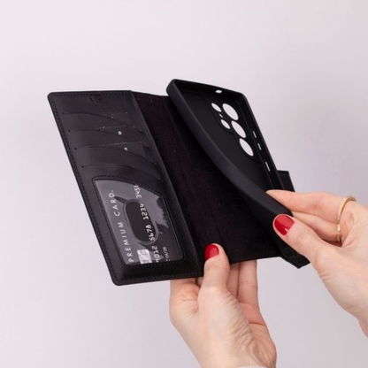 Telefoonhoesje Leer met Pasjeshouder en Kickstand