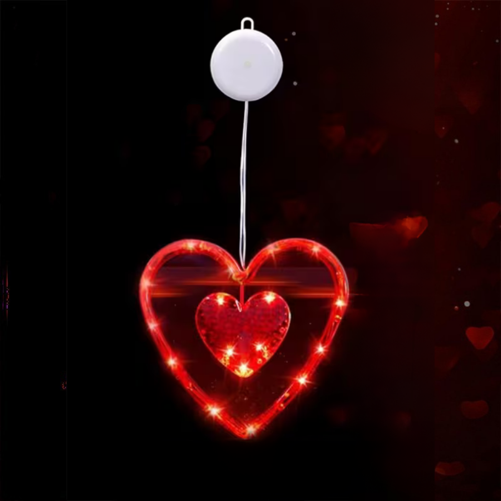 LED Hartvormig Lichtsnoer Valentijnsdecoratie Raamverlichting