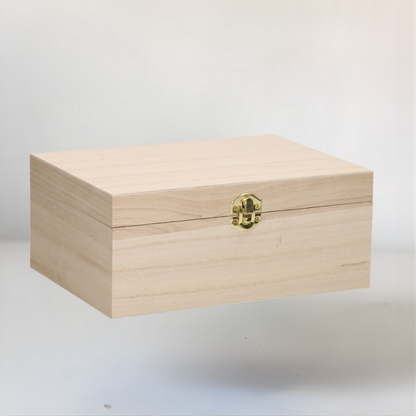 Houten Opbergdoos Decoratief met Sluiting van Onbewerkt Hout - Velinix