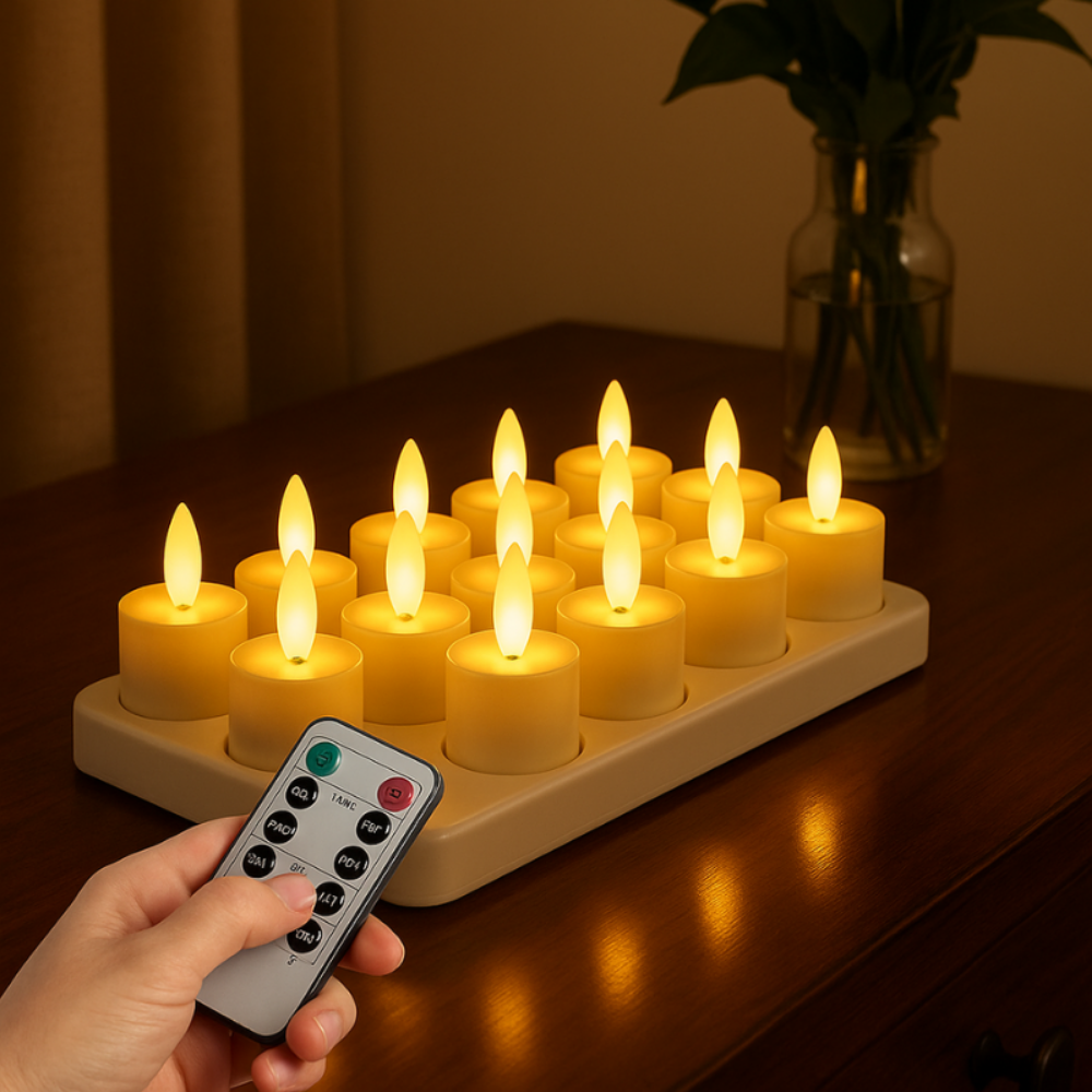 LED Kaarsen Oplaadbaar met Afstandsbediening en Timer