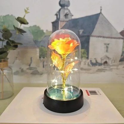 Tafellamp LED Glazen Stolp Sfeer Verlichting Moderne Roos Design