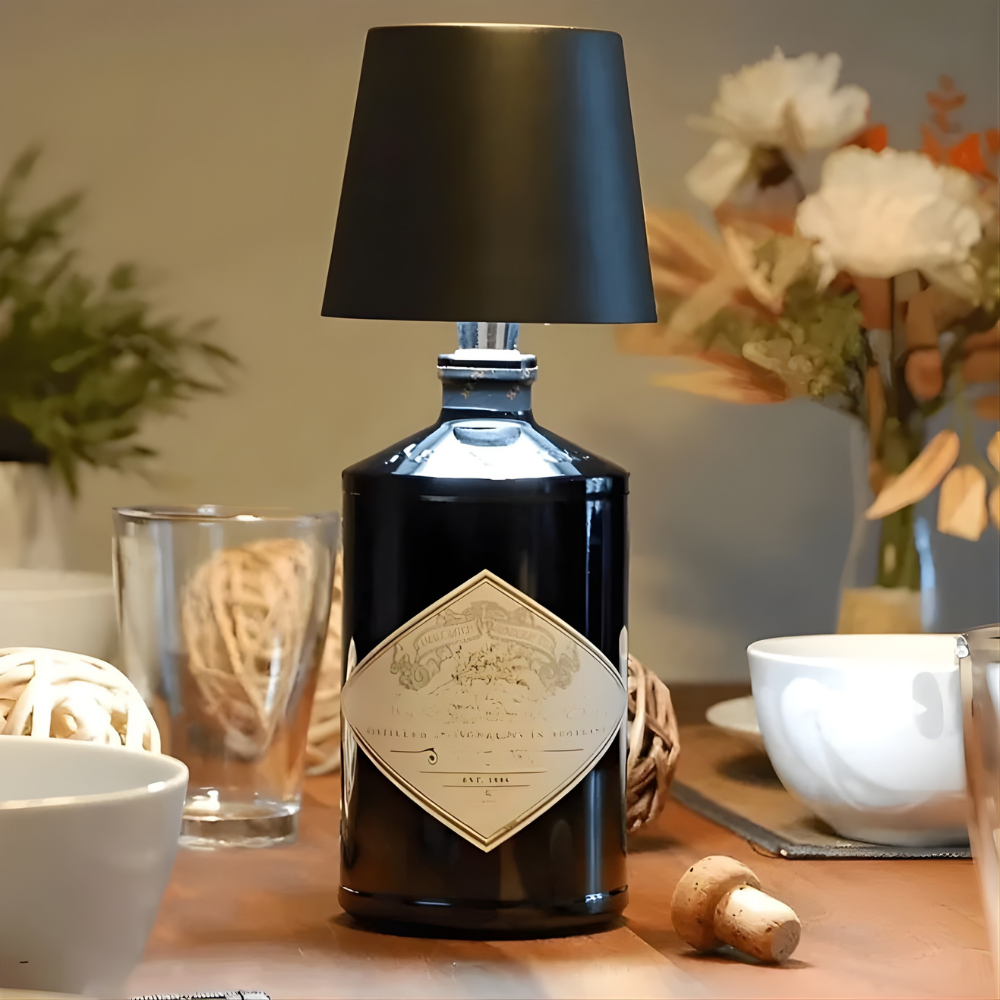 Draadloze Tafellamp Metaal LED Dimbaar Flesvorm - Velinix