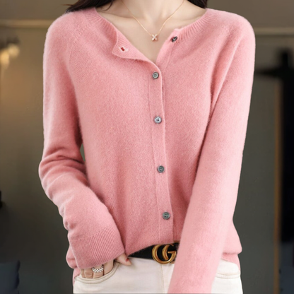 Dames Vest Wollook Elegant V Hals Knopen