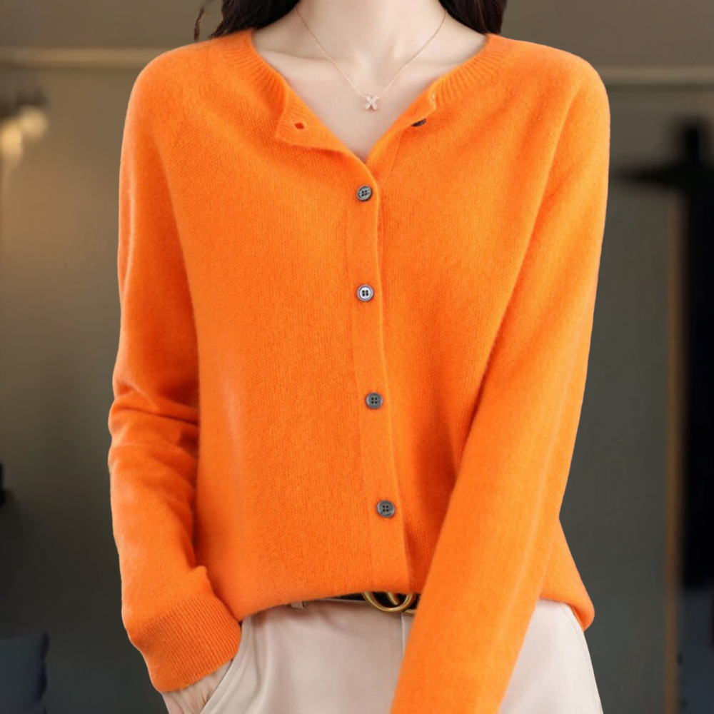 Dames Vest Wollook Elegant V Hals Knopen
