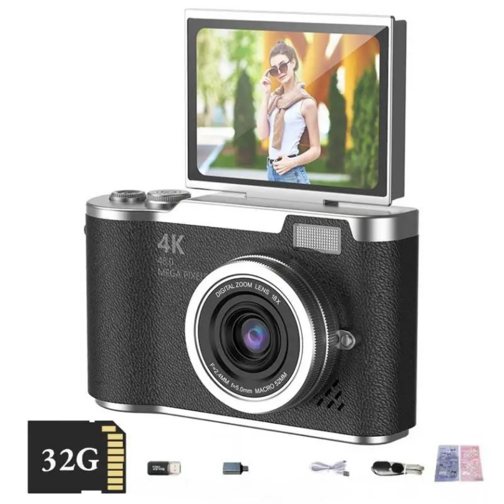 Digitale Camera 4K met Flip Scherm en Zoom