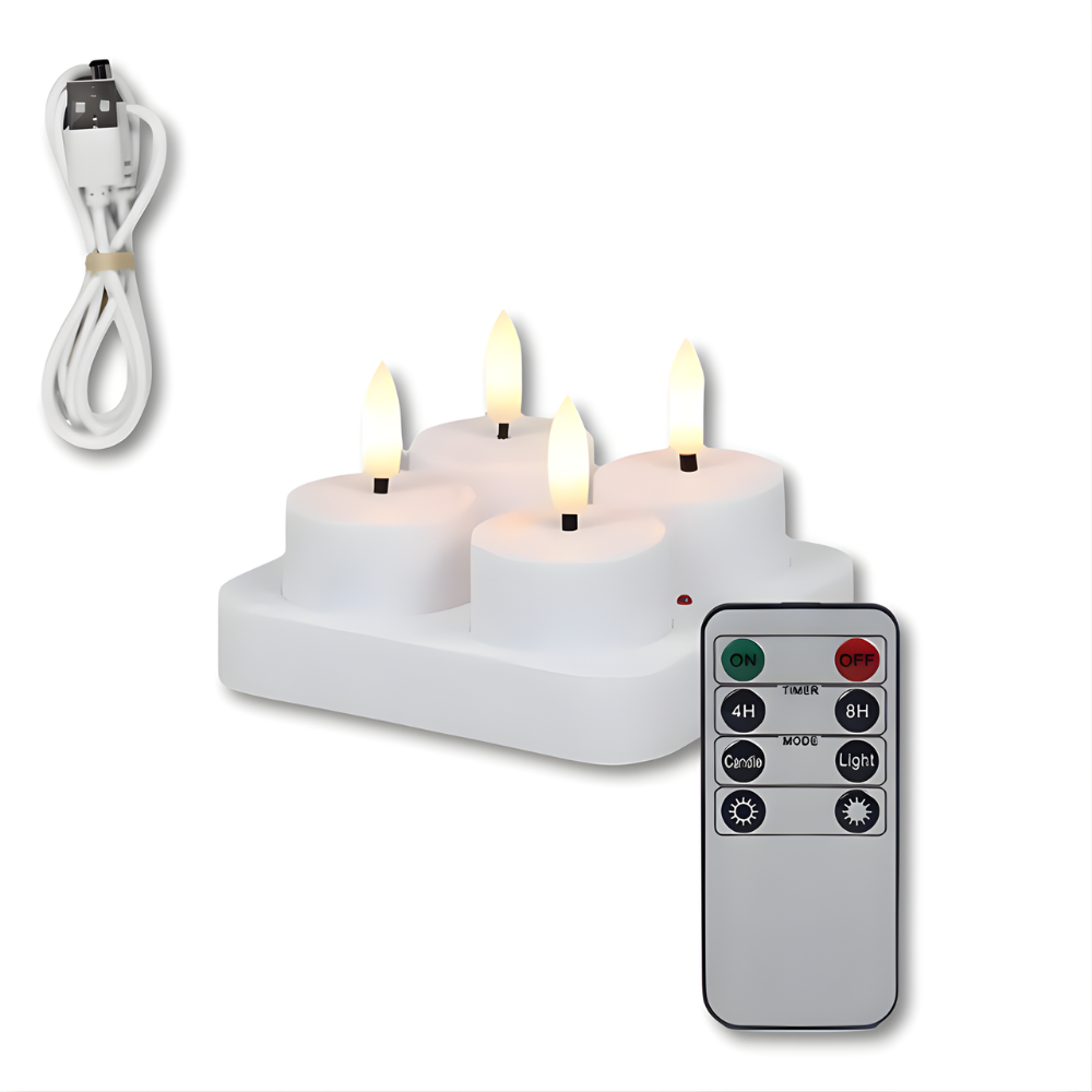 LED Kaarsen Oplaadbaar met Afstandsbediening en Timer