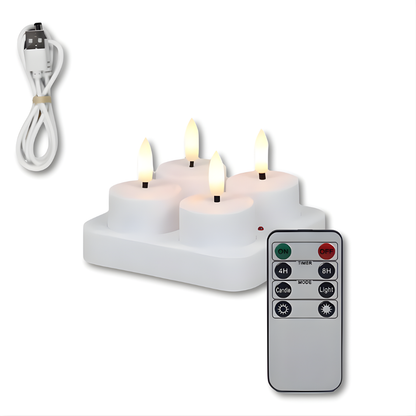 LED Kaarsen Oplaadbaar met Afstandsbediening en Timer