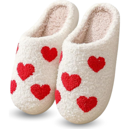 Pantoffels Dames Fleece Warm Harten voor Valentijnsdag
