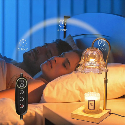 Houten Kaarsenwarmer Lamp met Glas voor Geurverspreiding