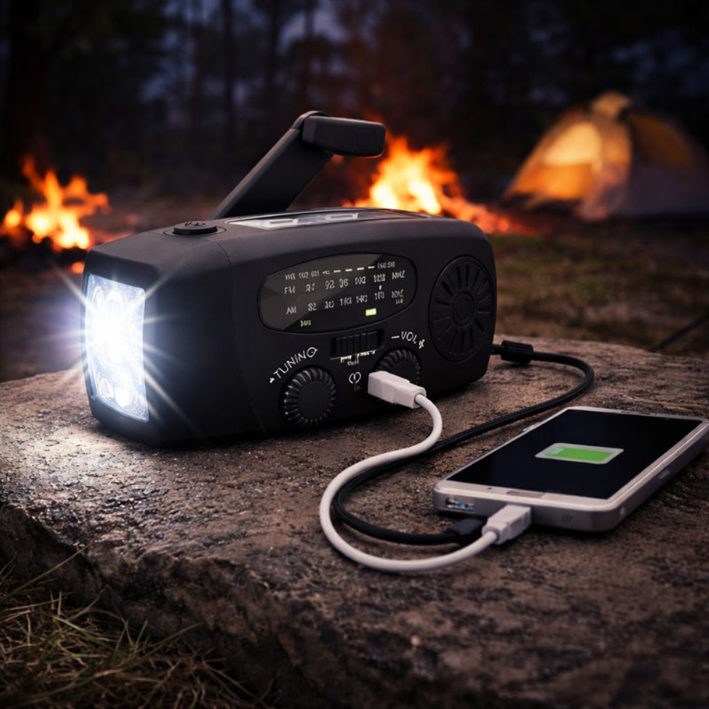 Handopwind Radio Solar Powerbank Zaklamp FM AM - Velinix