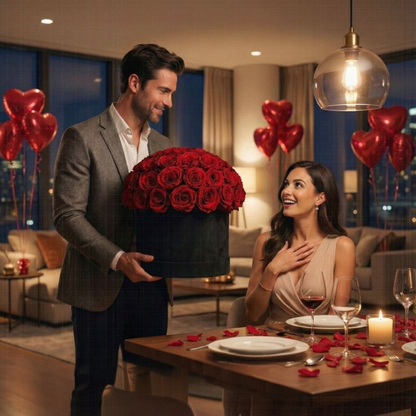 Valentijnsdag Decoratieset met Rozenblaadjes en Ballonnen