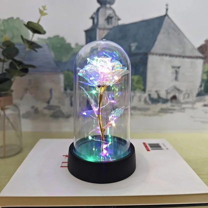 Tafellamp LED Glazen Stolp Sfeer Verlichting Moderne Roos Design