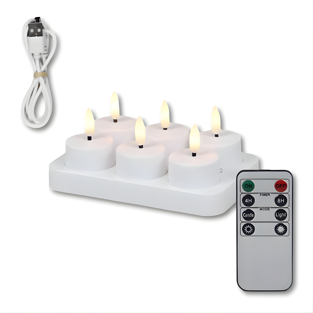 LED Kaarsen Oplaadbaar met Afstandsbediening en Timer