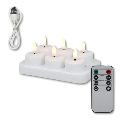 LED Kaarsen Oplaadbaar met Afstandsbediening en Timer