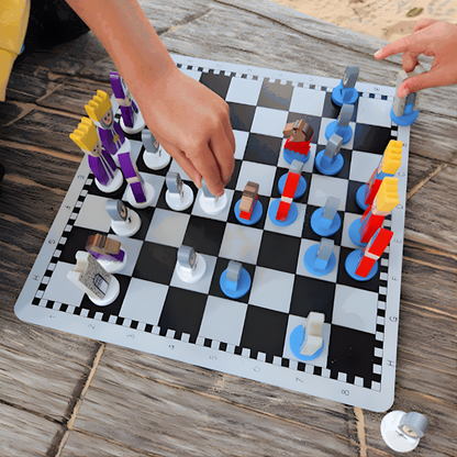 Kinder Schaakspel Houten Set Cartoontjes