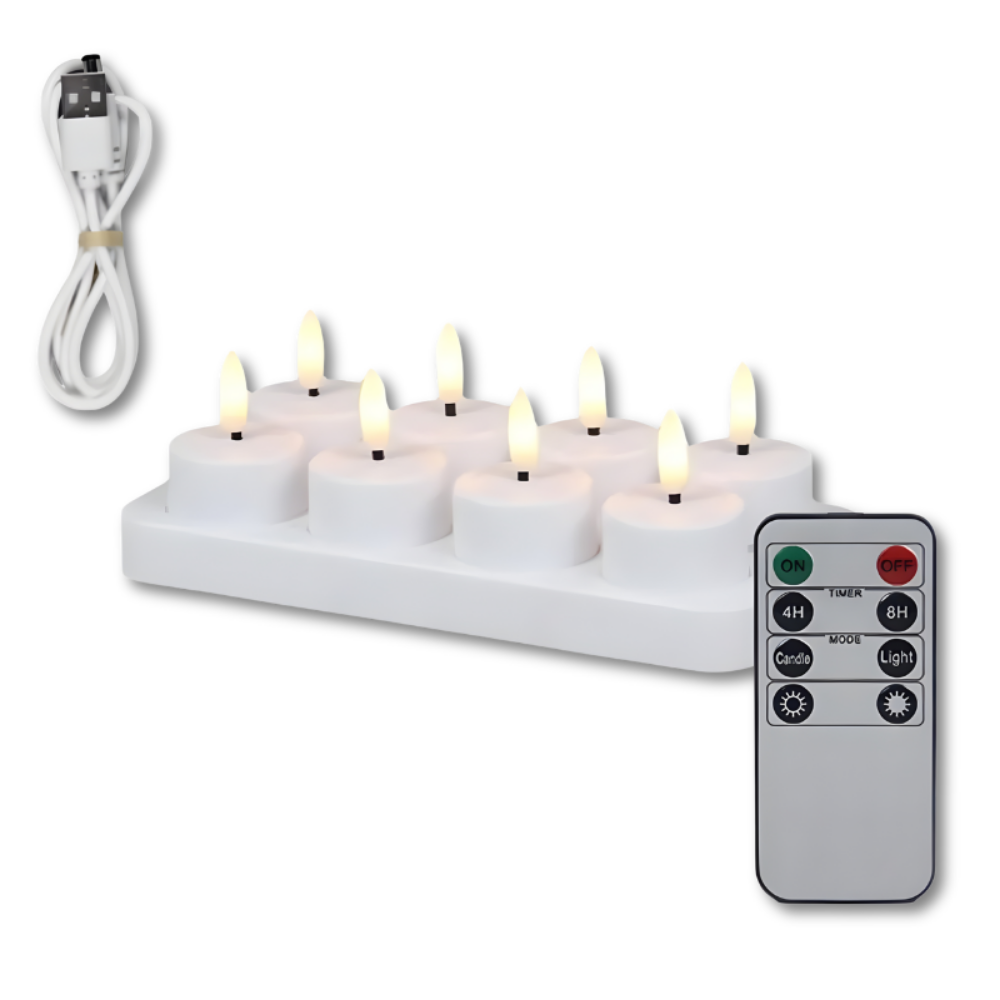 LED Kaarsen Oplaadbaar met Afstandsbediening en Timer