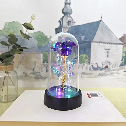 Tafellamp LED Glazen Stolp Sfeer Verlichting Moderne Roos Design