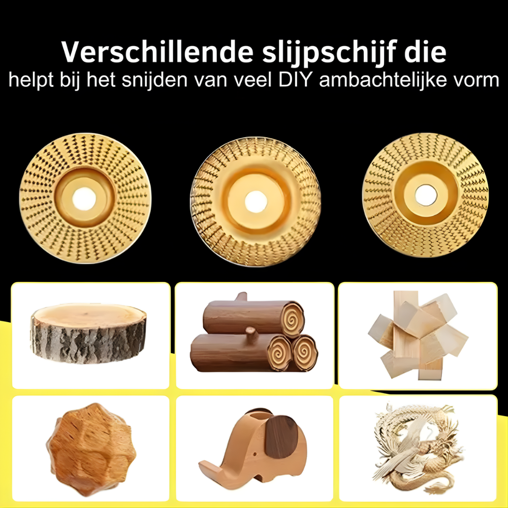 Tungstencarbide Slijpschijf Set 3-in-1 voor Houtbewerking