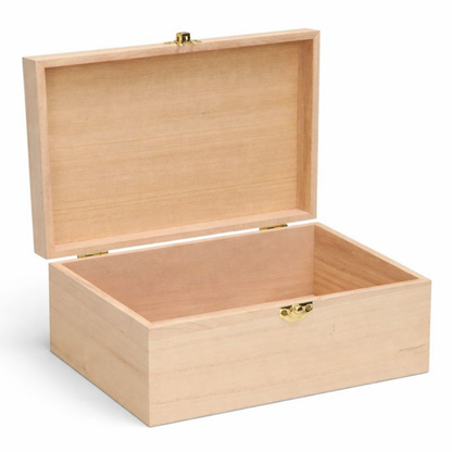 Houten Opbergdoos Decoratief met Sluiting van Onbewerkt Hout