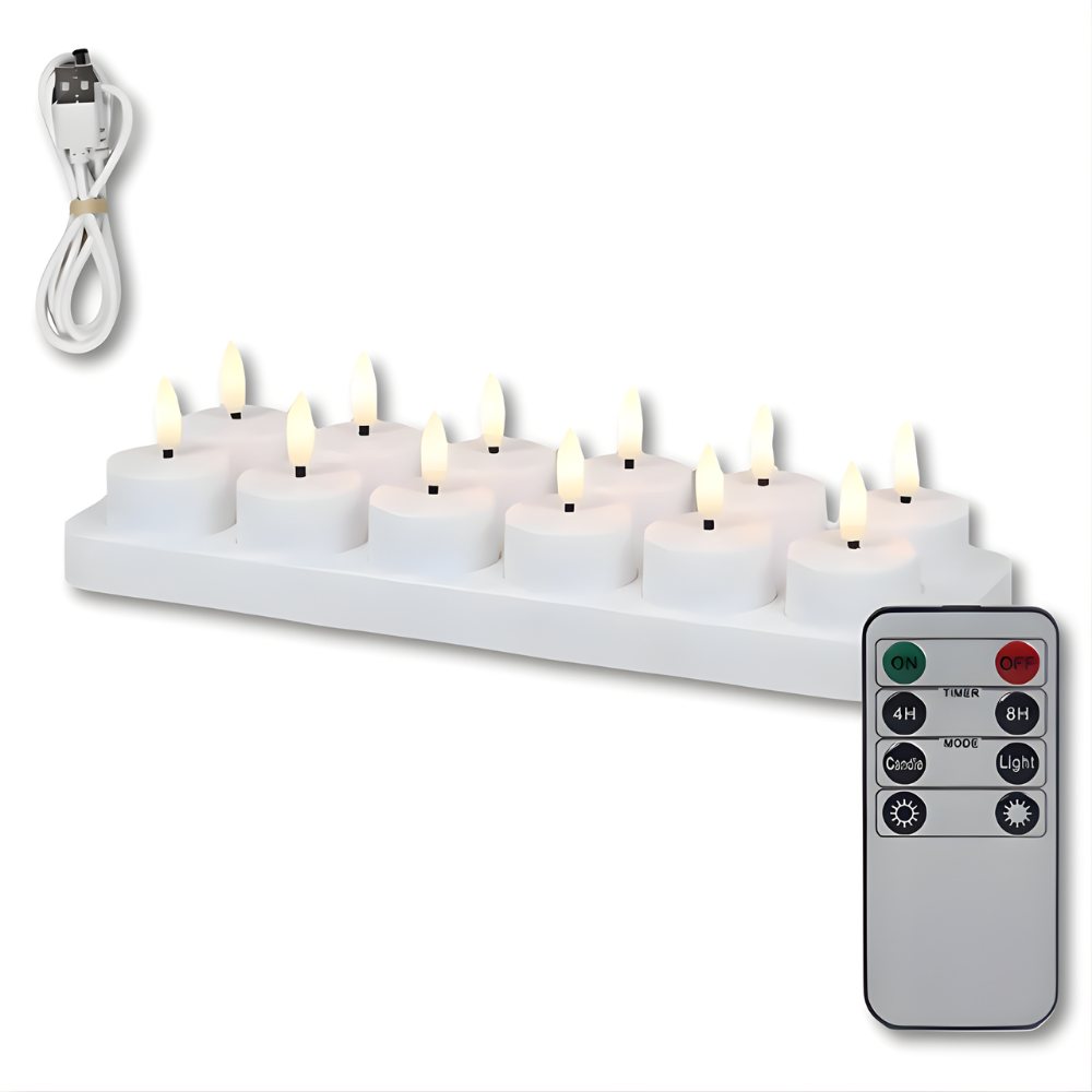 LED Kaarsen Oplaadbaar met Afstandsbediening en Timer