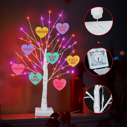 Valentijns Tafeldecoratie Led Lamp Houten Harten Decor