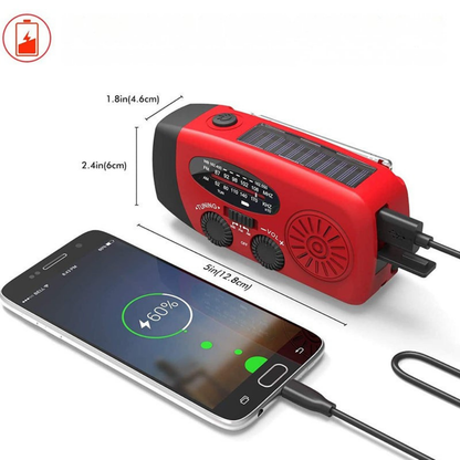 Handopwind Radio Solar Powerbank Zaklamp FM AM
