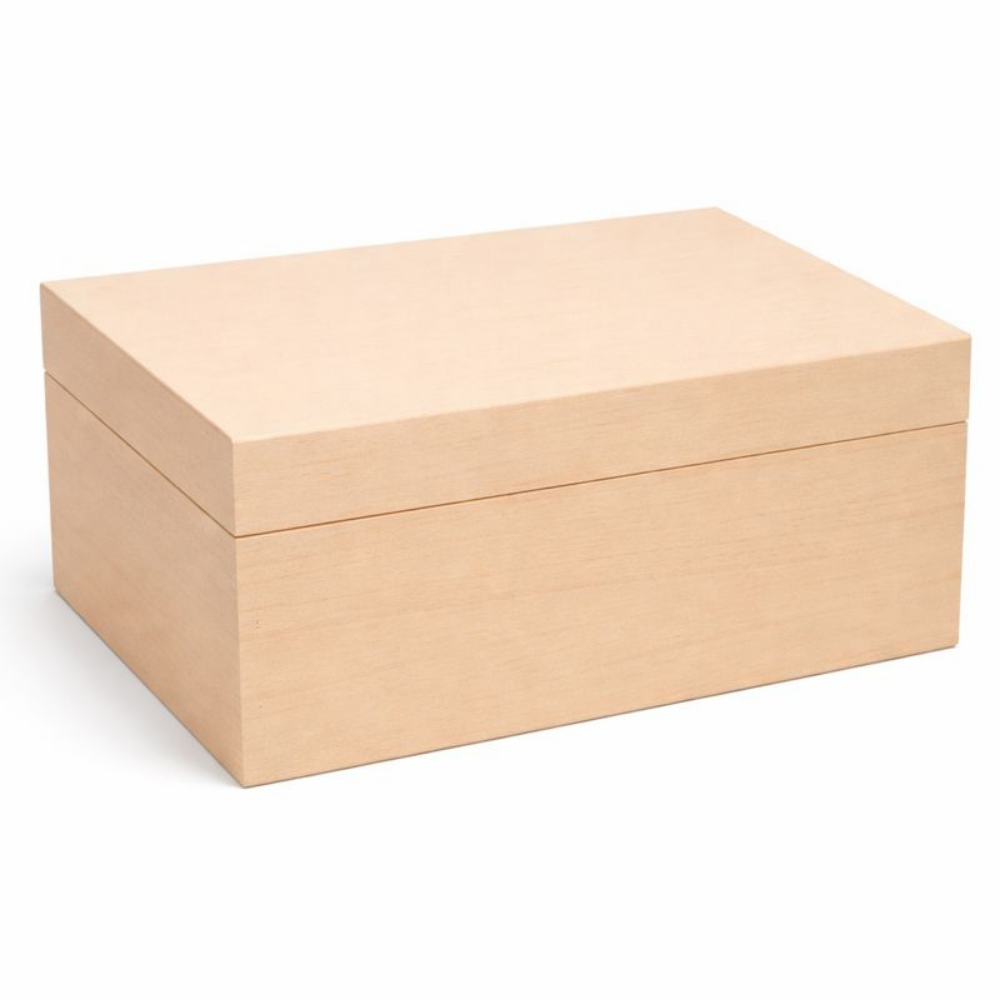 Houten Opbergdoos Decoratief met Sluiting van Onbewerkt Hout