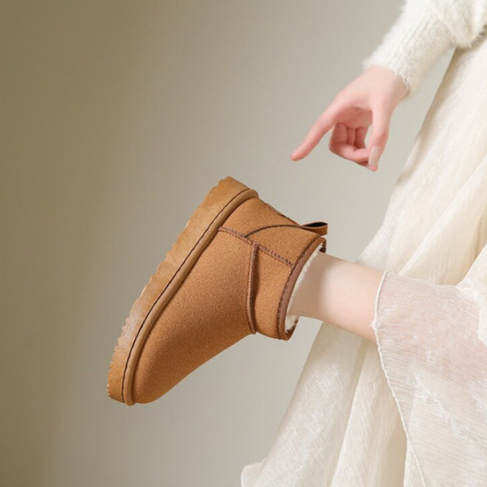Dames Enkellaarsjes Warm Gevoerd Suede Winter Schoenen