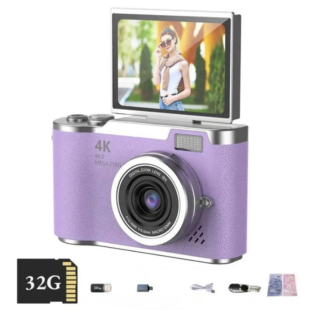 Digitale Camera 4K met Flip Scherm en Zoom