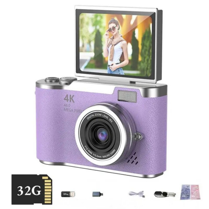 Digitale Camera 4K met Flip Scherm en Zoom