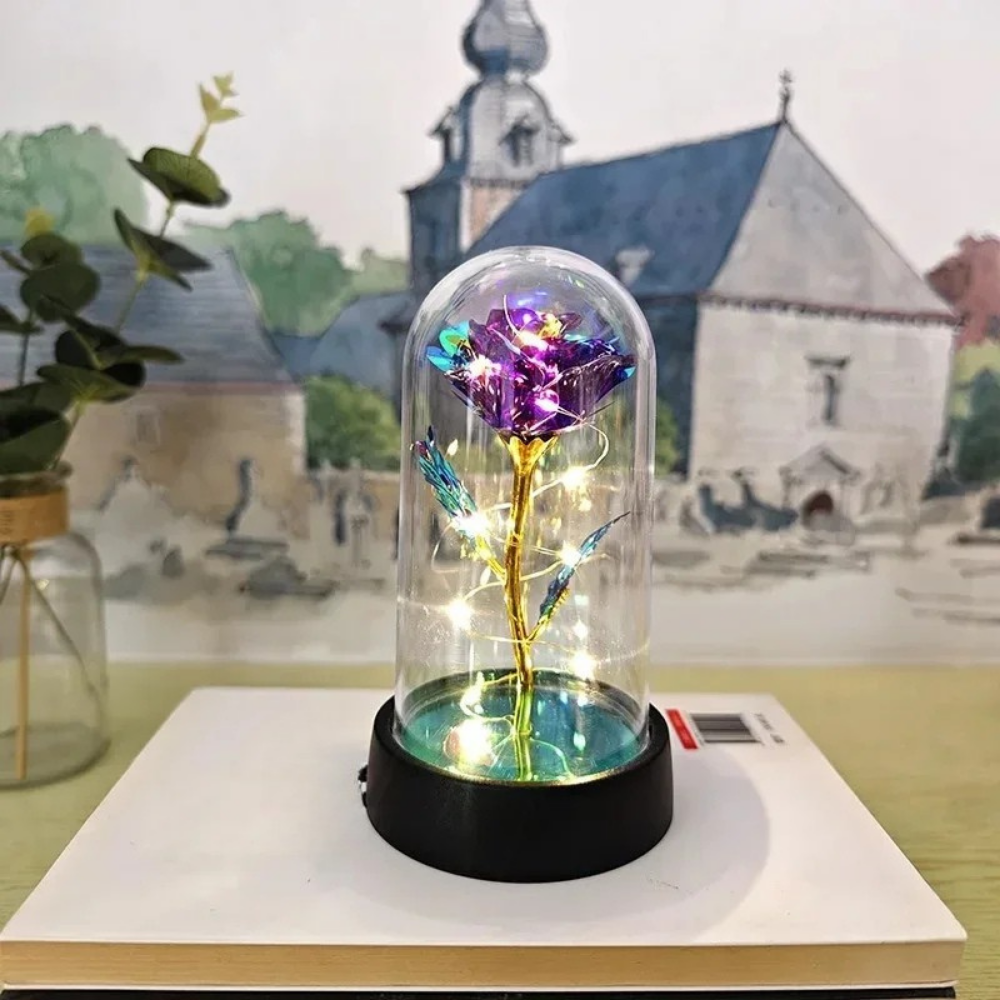 Tafellamp LED Glazen Stolp Sfeer Verlichting Moderne Roos Design