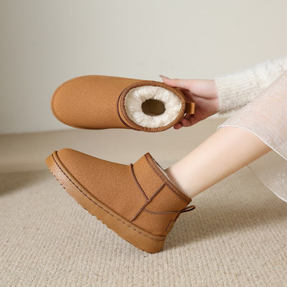 Dames Enkellaarsjes Warm Gevoerd Suede Winter Schoenen - Velinix