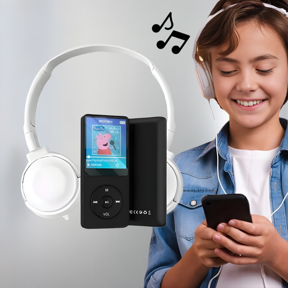 Kinderkoptelefoon MP3 Speler Internetvrij Muziek