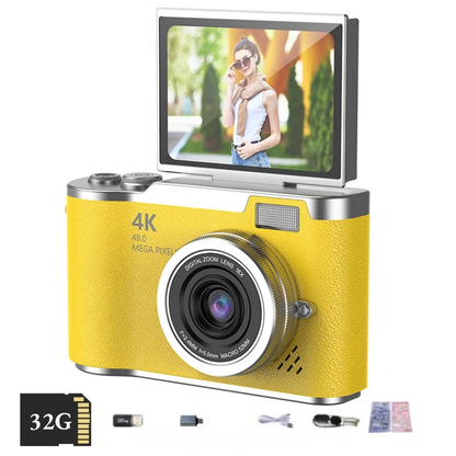 Digitale Camera 4K met Flip Scherm en Zoom