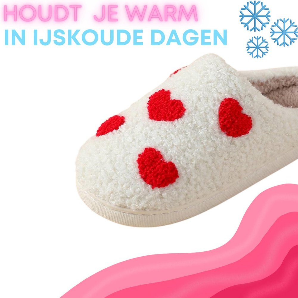 Pantoffels Dames Fleece Warm Harten voor Valentijnsdag