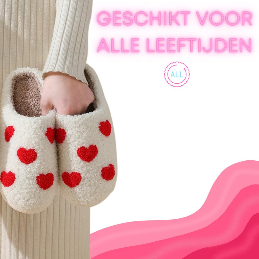 Pantoffels Dames Fleece Warm Harten voor Valentijnsdag