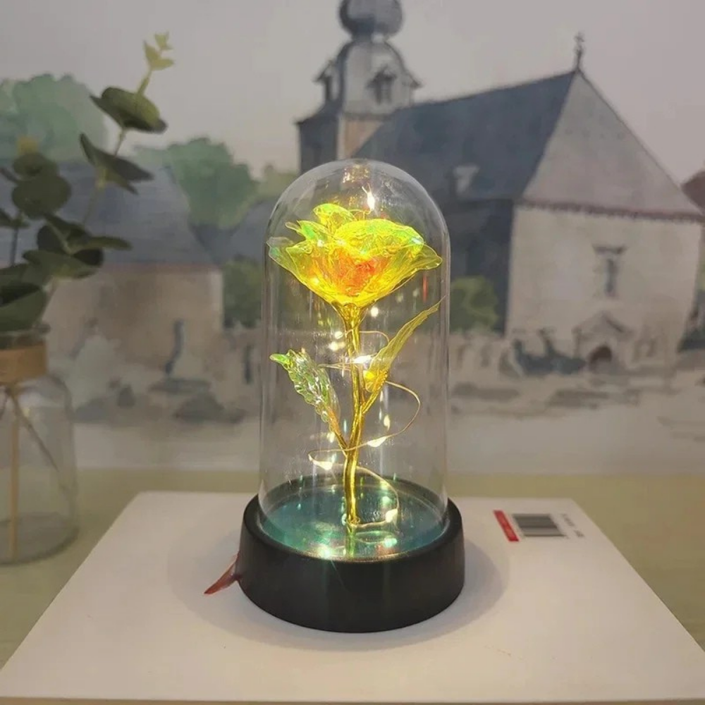 Tafellamp LED Glazen Stolp Sfeer Verlichting Moderne Roos Design