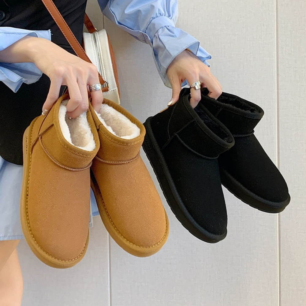 Dames Enkellaarsjes Warm Gevoerd Suede Winter Schoenen