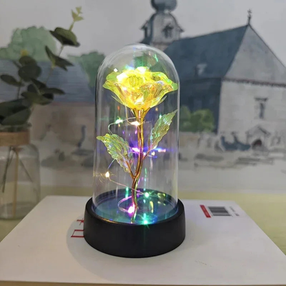 Tafellamp LED Glazen Stolp Sfeer Verlichting Moderne Roos Design - Velinix