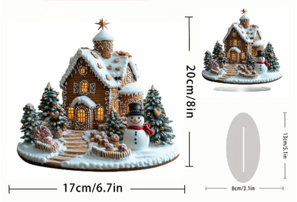 Kersttafeldecoratie Peperkoekhuis met Lichtjes