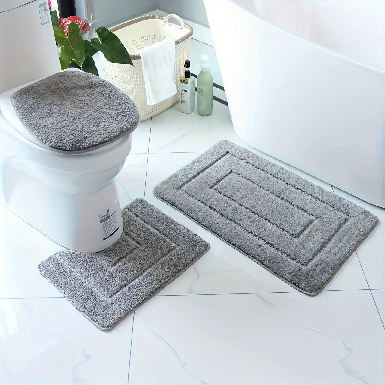 Luxe Badmat Set Antislip Sneldrogend Wasbaar