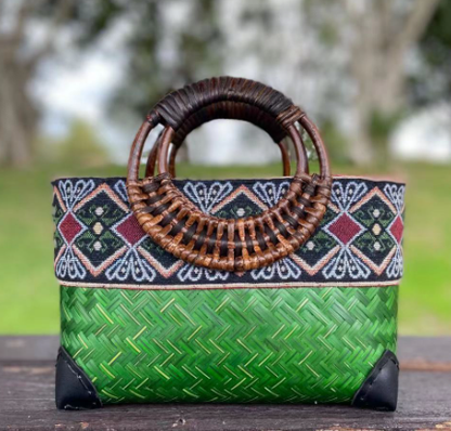Boho Bamboe Strandtas Geweven Bamboe Stijl