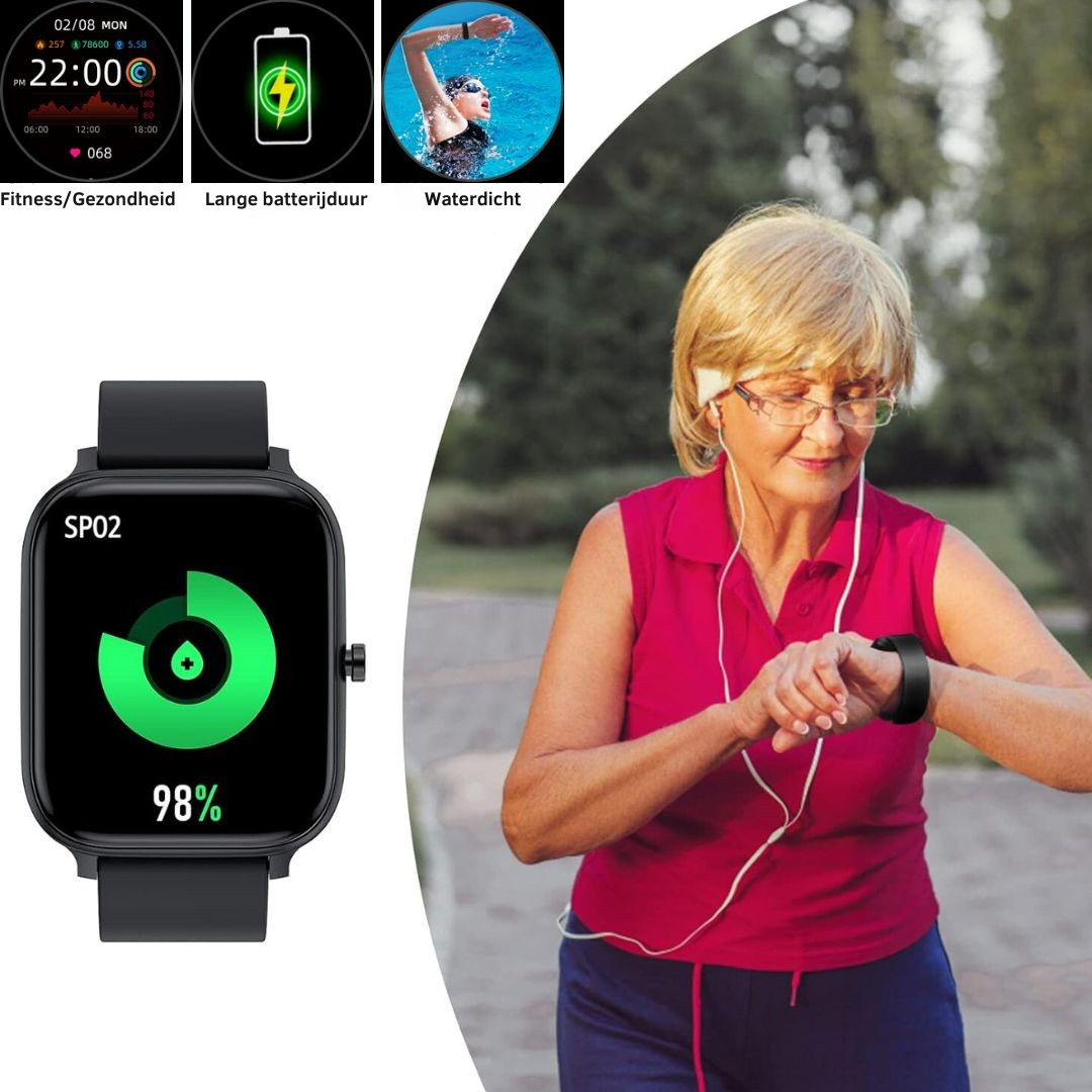 Smartwatch met Hartslagmeter en IP68 Waterproof voor Sporters