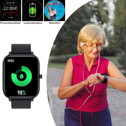 Smartwatch met Hartslagmeter en IP68 Waterproof voor Sporters